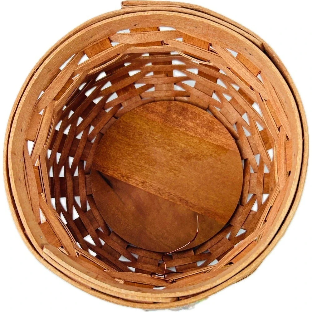 Longaberger Small CINNAMON FALL GOURD Basket w/ Lid Liner Tie-on Protector Flyer